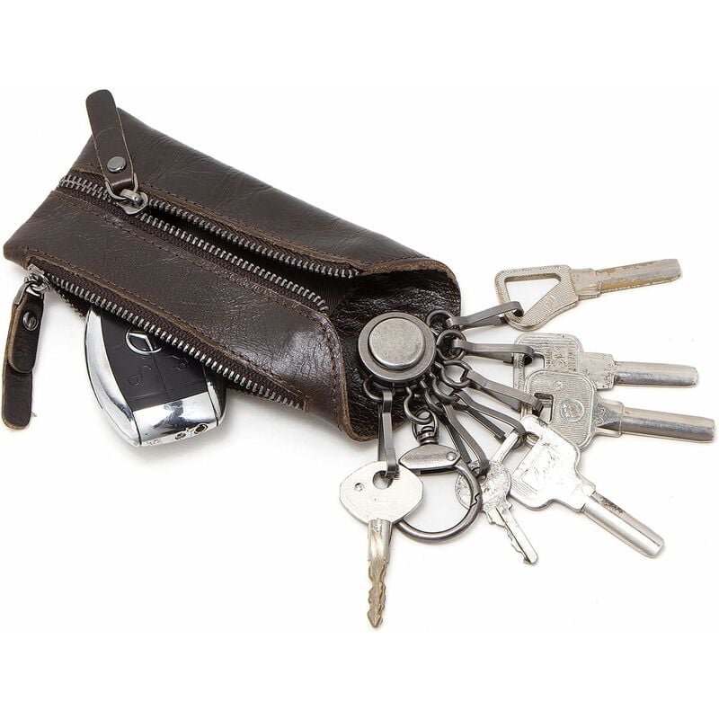 Fei Yu - tui à clés de voiture en cuir avec fermeture éclair