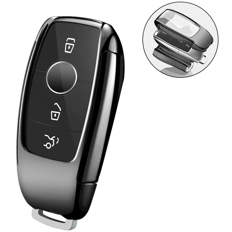 Yzmrbdqc - tui à clés de voiture-TPU pour boutons de luxe tpu Smart Keyless Entry Remote Key Fob Case Cover, with Keychain