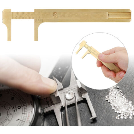 Étui à coulisse en laiton 120mm pour bijoux - Double échelle et vernier précis