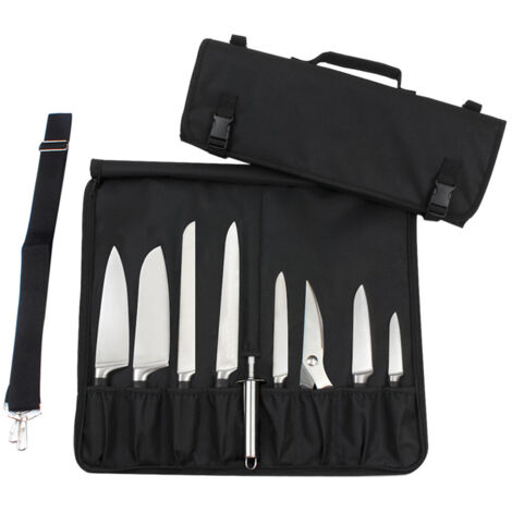 Étui à couteaux, sac à rouleau de chef avec bandoulière et poignée durables, étui à couperet à viande Portable