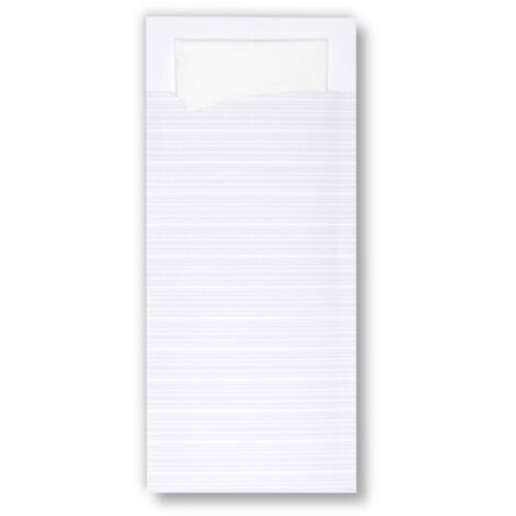 Étui à couverts en papier avec serviette, blanc, 100 pièces.