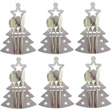 Étui à couverts, housse de Noël, décorations pour sapin de Noël, 6 pièces
