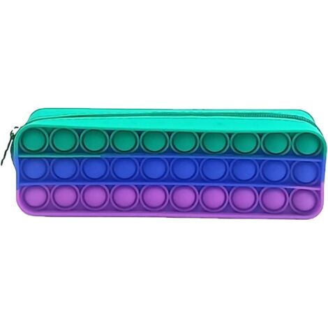 Étui à crayons Pop Toy 2-en-1, sac à fermeture éclair en silicone,