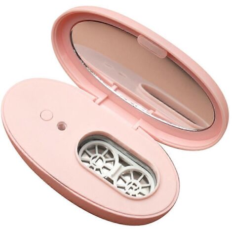 Étui à lentilles de contact ultrasonique, nettoyeur de larmes, récipient de nettoyage rose