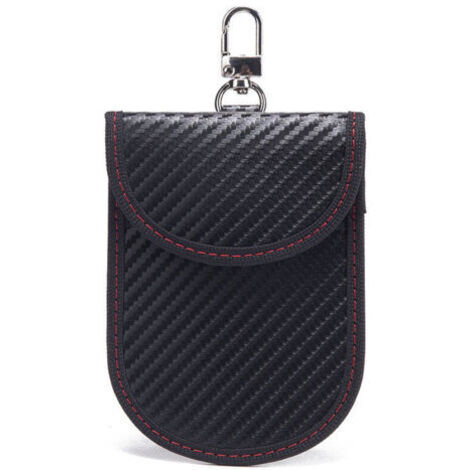 Etui Anti RFID Clé Voiture Signal Blocage Faraday Pochette Sac, Lot de 1 Pochettes Blocage Signal RFID pour Clé Voiture, Étui de Protection Anti RFID en Fibre de Carbone