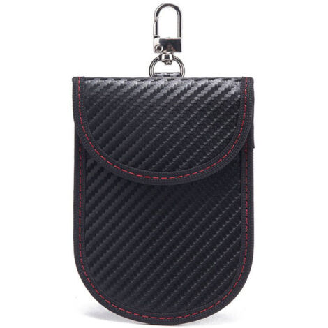 Etui Anti RFID Clé Voiture Signal Blocage Faraday Pochette Sac, Lot de 1 Pochettes Blocage Signal RFID pour Clé Voiture, Étui de Protection Anti RFID en Fibre de Carbone