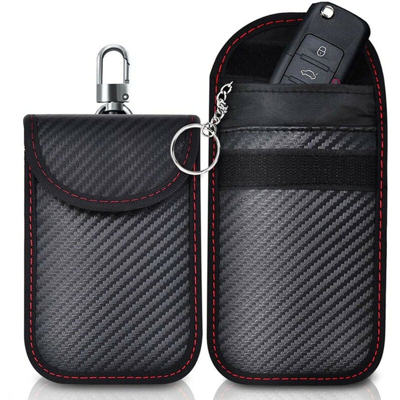 Etui Anti RFID Clé Voiture Signal Blocage Faraday Pochette Sac, Lot de 2 Pochettes Blocage Signal RFID pour Clé Voiture, Étui de Protection Anti RFID