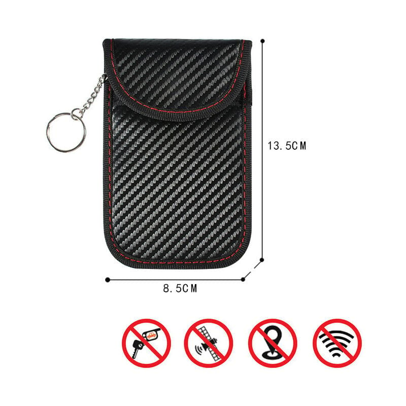 Ahlsen - Etui Anti rfid Clé Voiture Signal Blocage Faraday Pochette Sac, Lot de 2 Pochettes Blocage Signal rfid pour Clé Voiture, Étui de Protection