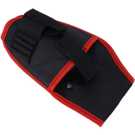 Étui ceinture multifonction TZ-191 pour perceuse 12V, poche en polyester avec bord rouge, rangement outils électriques portable.