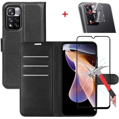 Etui Coque Xiaomi Redmi Note 11 Pro 5G Verre trempé plein écran 1 Pack avec Caméra Arrière Protecteur 1 Pack - Noir