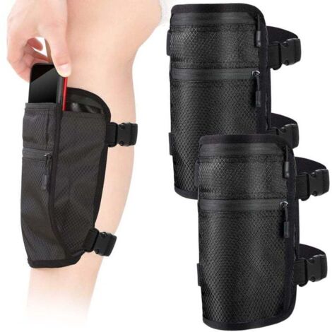 Étui cuir jambe smartphone, lot 2, sangle réglable, antidérapant, course et entraînement unisexe Ortviai