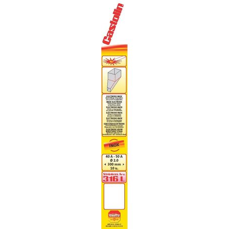 ETUI DE 10 BAGUETTES ACIER INOXYDABLES TYPE 316L DIAMÈTRE 2MM - CASTOLIN - 316 L 2010