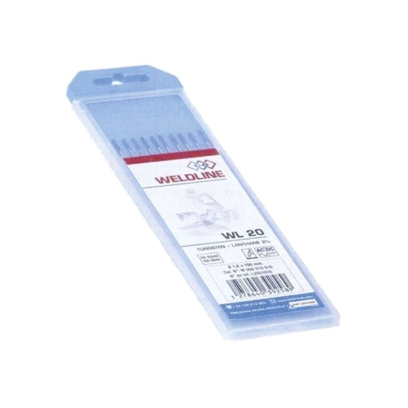 Électrode tungstène TIG LANTH 2% - Diamètre : 1.6 mm - Nombre d'électrodes : 10 - WELDLINE