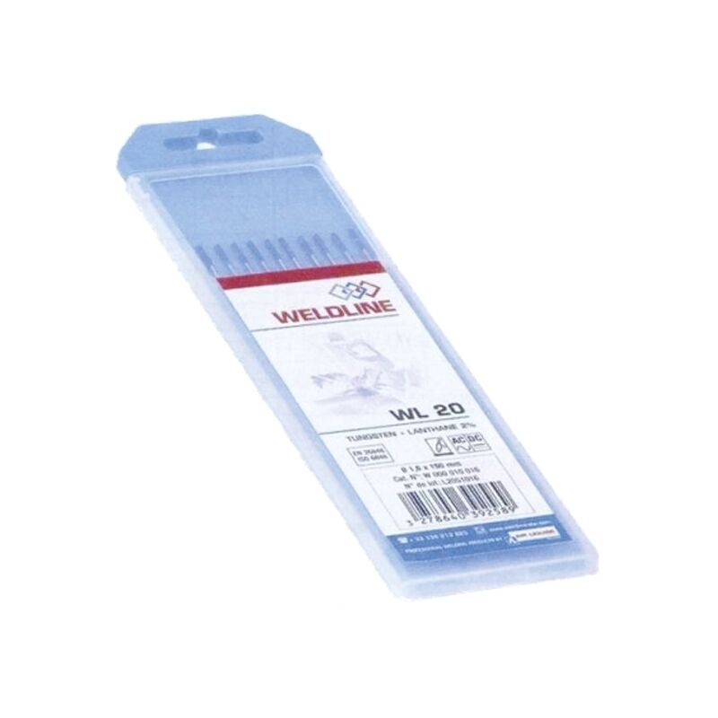 Lectrode tungstène tig lanth 2% - Diamètre : 2.4 mm - Nombre d'électrodes : 10 Weldline