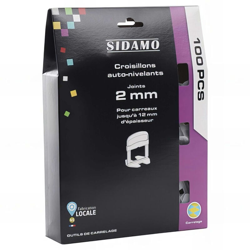 Etui de 100 croisillons 2 mm auto-nivelants de 3 à 12 mm