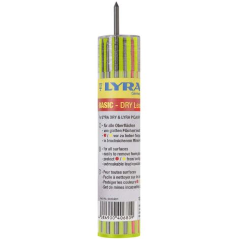 Etui de 12 mines pour porte mine graphites LYRA DRY