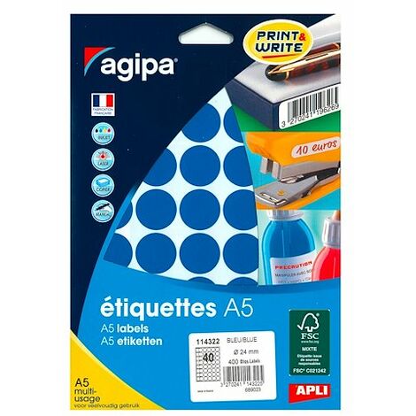 Étui de 400 pastilles de couleur diamètre 24 mm bleu