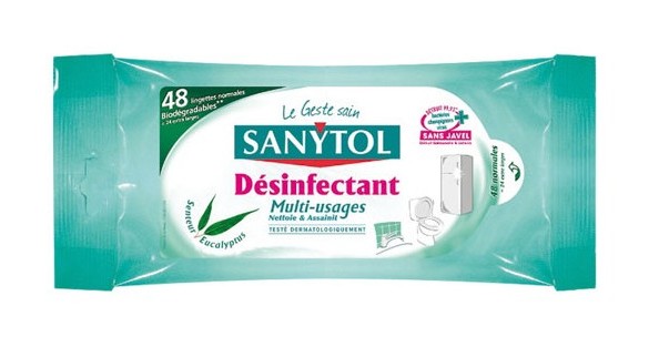 Lingettes multi-usages désinfectantes - Étui de 48 - Sanytol