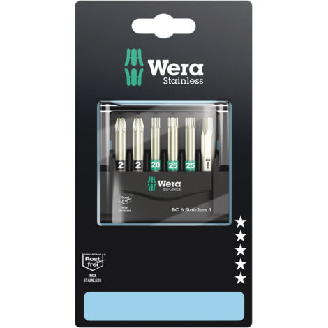 Etui de 6 Embouts Bit Check Inox 1 SB Wera