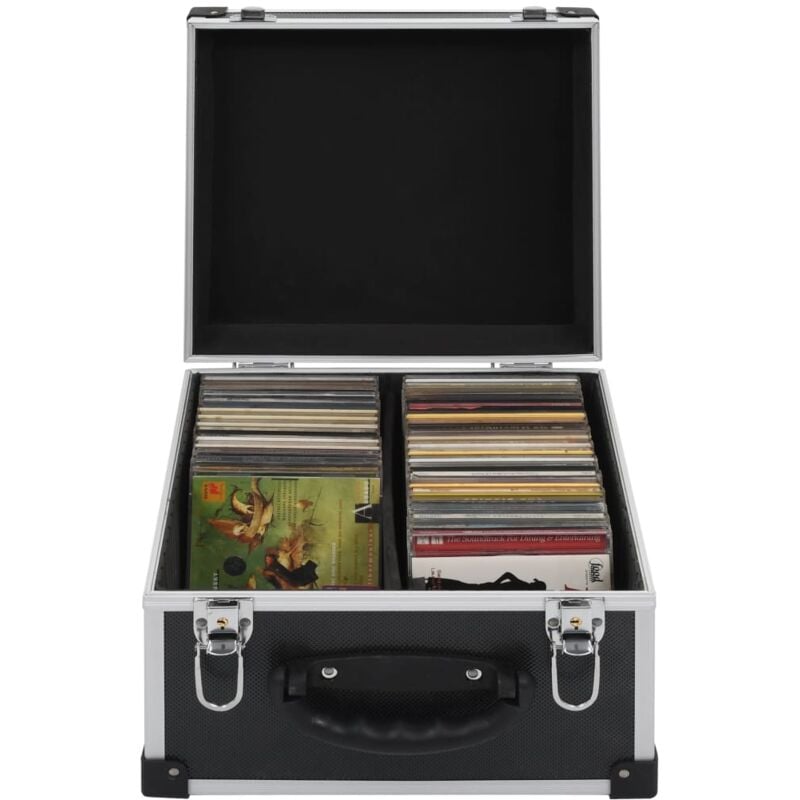 Vidaxl - tui de cd pour 40 cd Aluminium abs Noir
