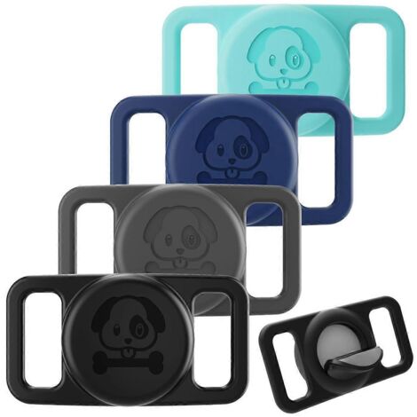 Étui de localisation en silicone pour animal de compagnie, blanc -