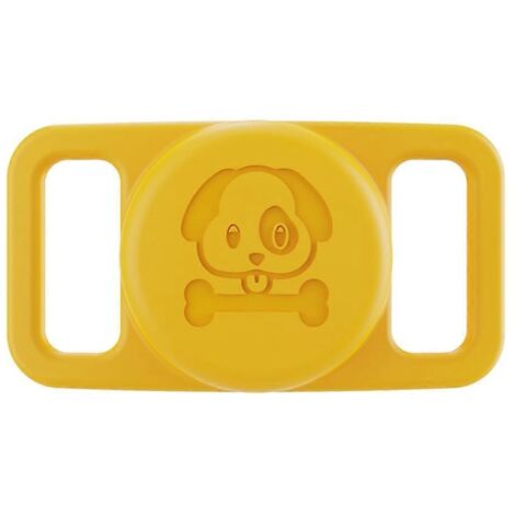 Étui de localisation pour animal de compagnie en silicone, jaune -