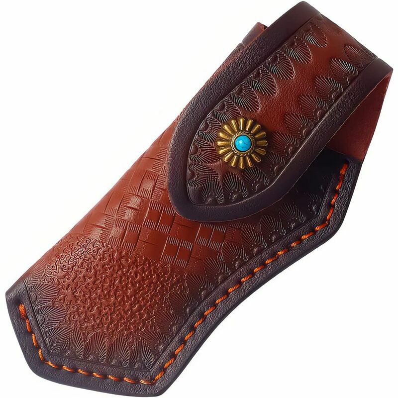 KZQ - tui de Protection en Cuir Véritable pour Couteau de Poche - Convient aux Couteaux Pliants, de Chasse et de Ceinture - Fourreau Fixe avec