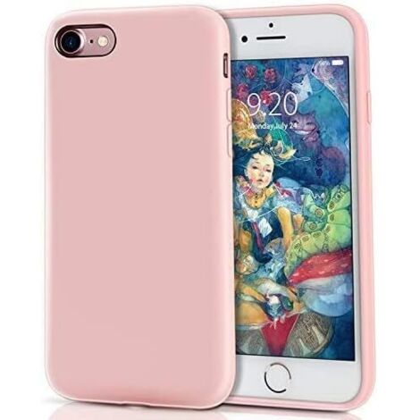 Etui de protection IPhone couleur bonbon givré-rose
