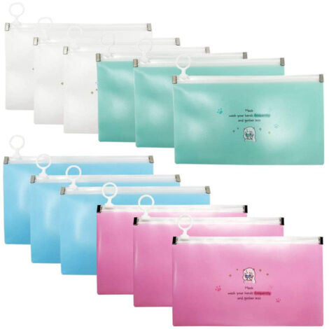 Étui de rangement 12 masques avec fermeture éclair - Pochette de voyage compacte pour protections faciales