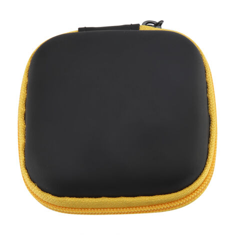 Étui de rangement portable pour petits écouteurs, pochette de transport, boîte (jaune)