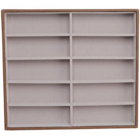 Étui de rangement pour lunettes de soleil, 10 cases, design grain de bois PU, pour boutique ou maison