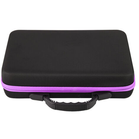 Étui de transport rigide pour huiles essentielles, capacité 60 flacons de 5ml à 15ml (Violet)