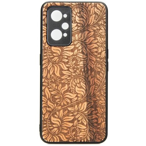 Étui en bois motif feuilles de pommier pour Realme GT 2 / GT Neo 2 / GT Neo 3T