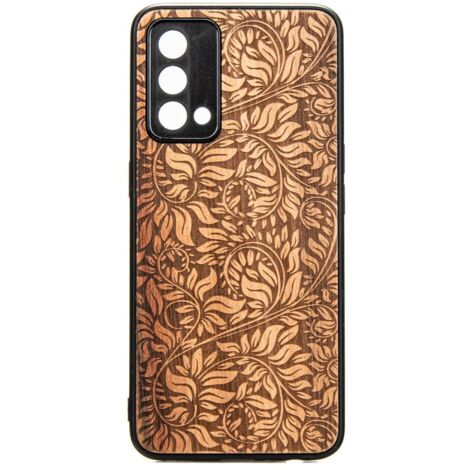 Étui en bois motif feuilles de pommier pour Realme GT Master Edition