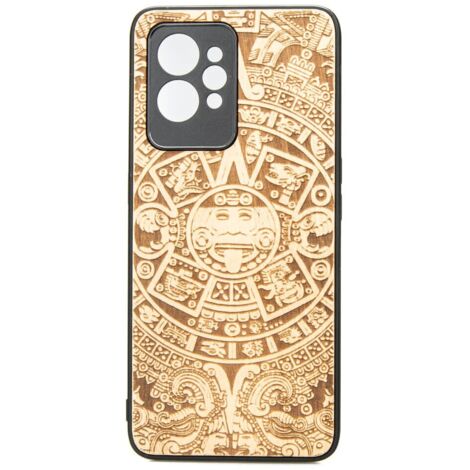 Étui en bois pour Realme GT 2 Pro, CALENDRIER AZTÈQUE ANIEGRE