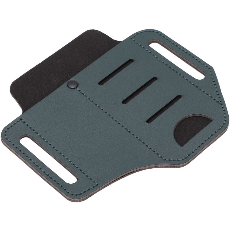 Étui en Cuir Porte-Outils EDC, Porte-Couteau Multifonction avec Poche pour Lampe Torche et Stylo, Holster de Ceinture Vert