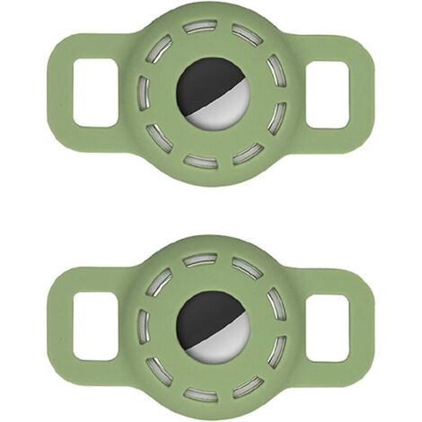 Étui en Silicone pour Collier pour Animaux de Compagnie avec Film Protecteur HD Haute Transparence, étui de Recherche GPS Portable réglable pour Collier de Chien Chat 2 pièces (2-Vert Matcha), Ensolei