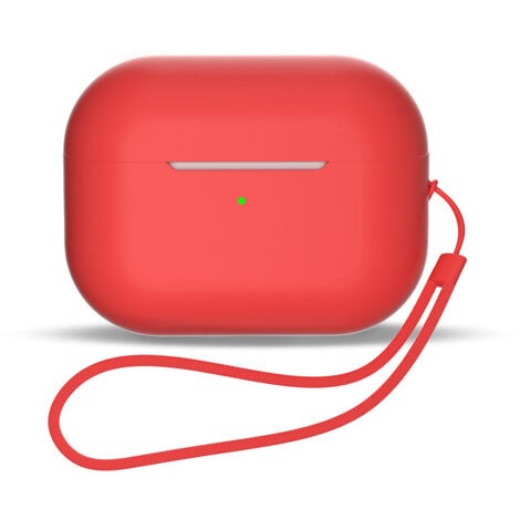 Étui en silicone pour écouteurs AirPods 3 + dragonne, rouge