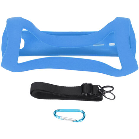 Étui en silicone pour enceinte Flip5 avec sangle d'épaule et mousqueton - Bleu