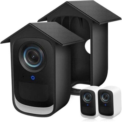 Étui en silicone résistant aux intempéries pour caméra de sécurité Eufy Cam 3C - Noir - Lot de 2