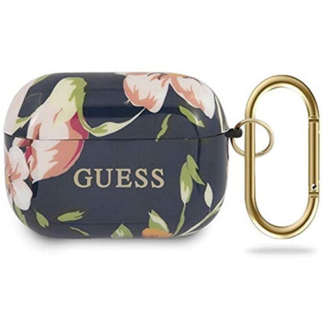 Étui Guess GUACAPTPUBKFL03 pour AirPods Pro, bleu/bleu, Collection N°3 Fleurs