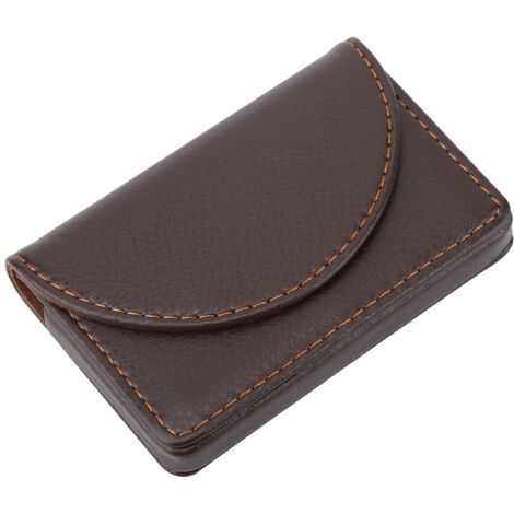 Étui portable en cuir pour cartes de visite et cartes de crédit, porte-cartes professionnel (Café)