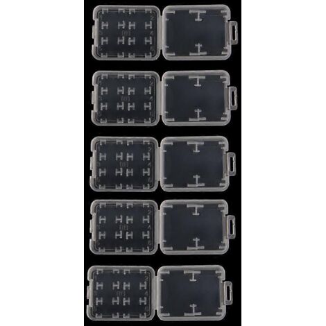 Étui pour carte SD, étui en plastique pour cartes mémoire MMC, SDHC PRO et Duo.