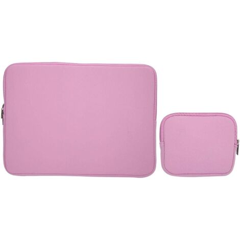 Étui pour ordinateur portable à fermeture éclair (rose -15,6 pouces),