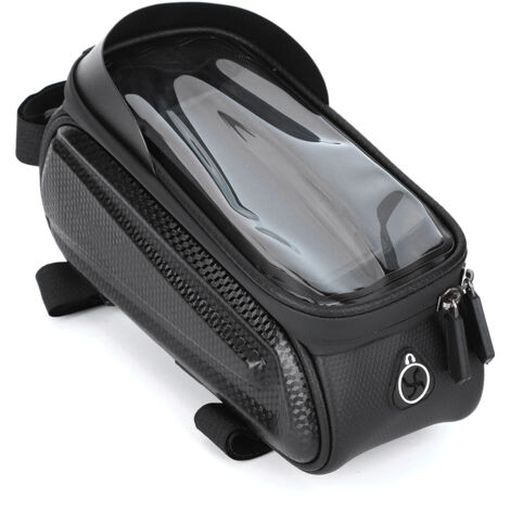 Étui vélo étanche PVC noir avec coque rigide pour téléphone, équipement cyclisme performance tactile