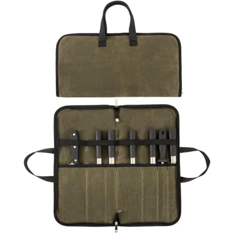 Étuis à couteaux robustes, pochettes à couteaux 4 compartiments, étuis à couteaux de chef avec poignées. Étuis à couteaux portables, parfaits pour les voyages en famille et le camping.
