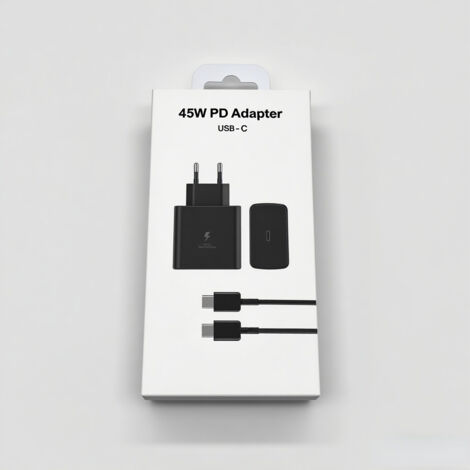 EU Chargeur Rapide PD 45W avec Câble Type-C 5A de 1M pour Téléphones Samsung S24