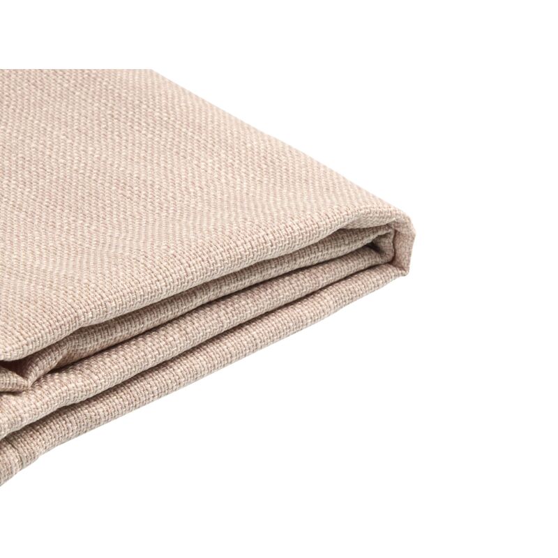 Beliani - Eu Double Size 4ft6 Bed Frame Additional Cover Fabric Removable Upholstery Beige Fitou