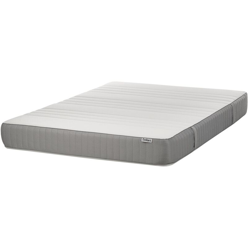 Beliani - Eu Double Size Hard Firm Latex Foam Mattress 4ft6 Polyester Removable Cover Filling Zipper White Fantasy