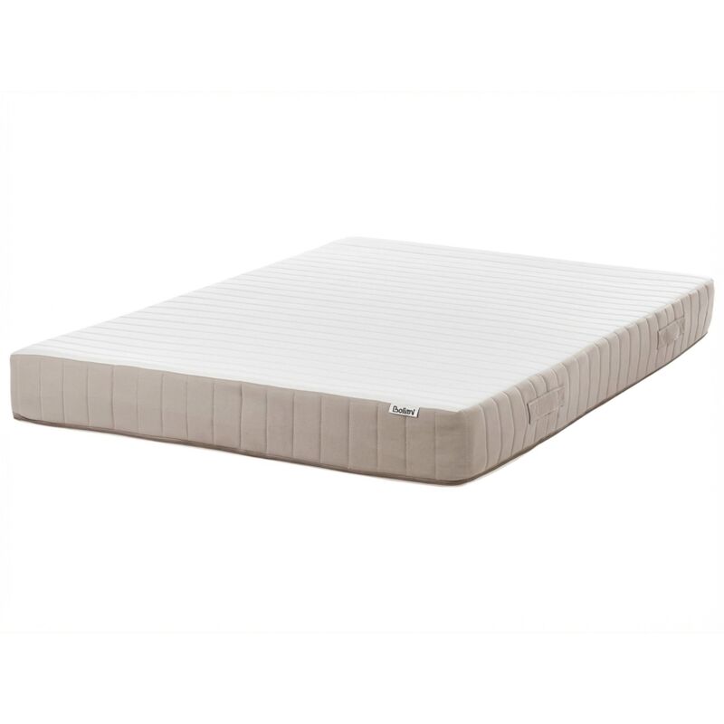 Beliani - Eu Double Size Pocket Sprung Mattress With Handles Latex Filling 4ft6 Medium Firm Removable Cover 7-zone Springy